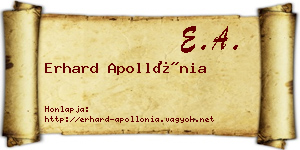 Erhard Apollónia névjegykártya